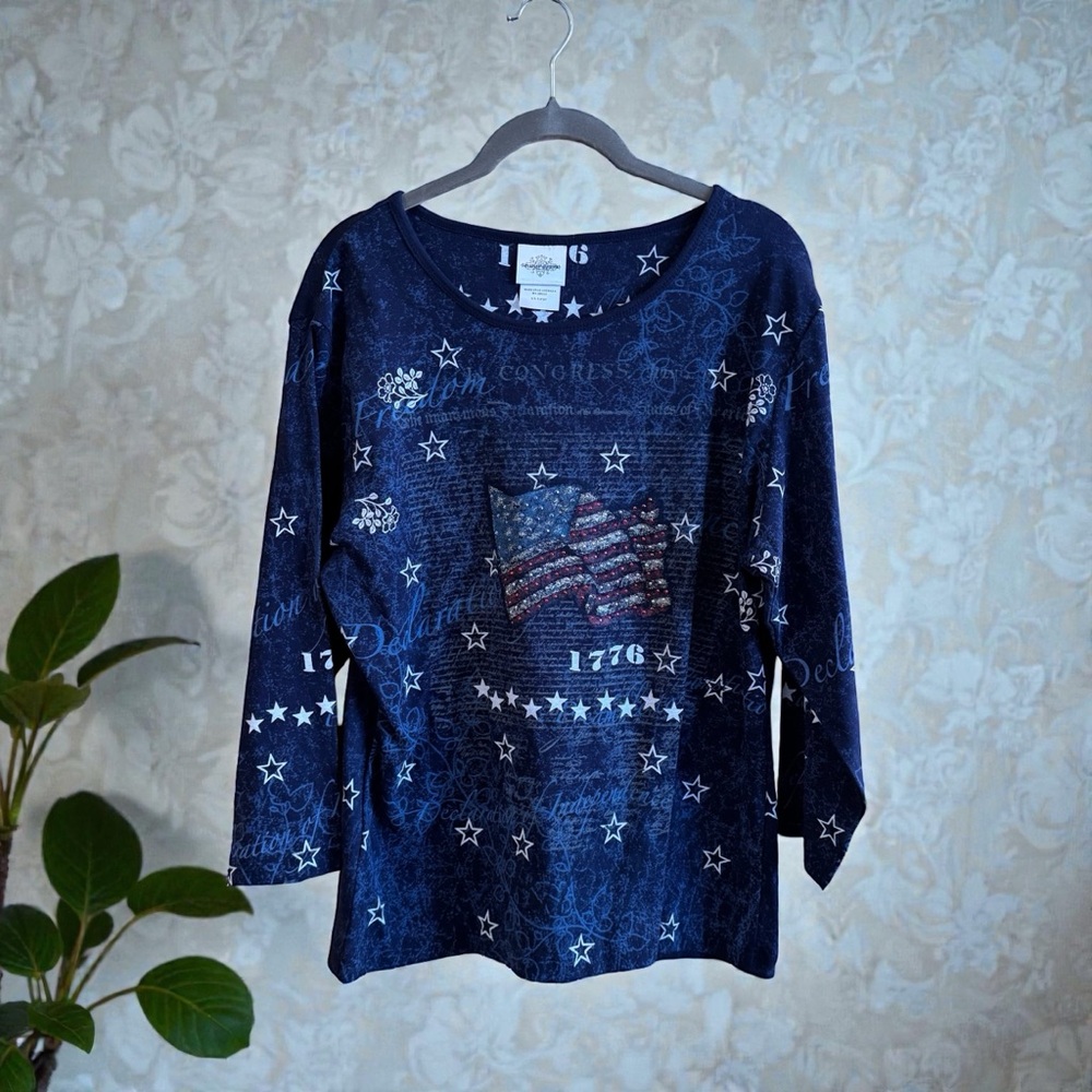 Patriotic Star Print Top